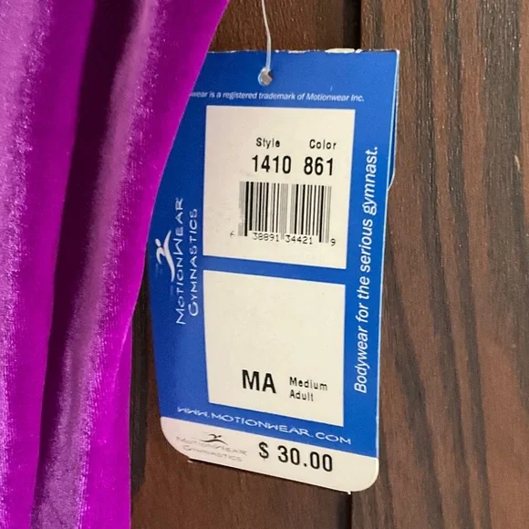 Motionwear Fuchsia Velvet Gymnastics Bodysuit - Picture 2 of 5